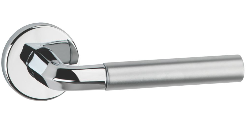 Image of Easy Click Jupiter Fire Rated Lever on Rose Handles Pair Dual Tone 