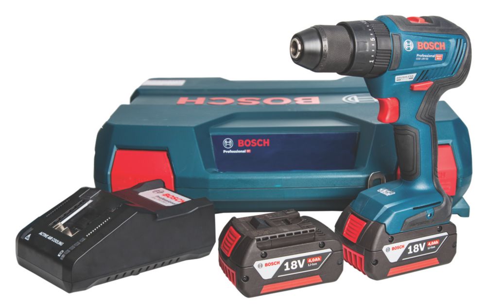 Image of Bosch GSB 18 V-55 18V 2 x 4.0Ah Li-Ion Coolpack Brushless Cordless Combi Drill 