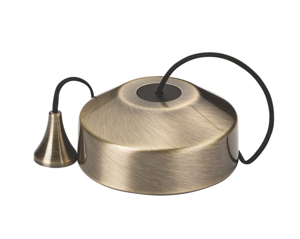 Image of Knightsbridge 10AX 2-Way Pull Cord Switch Antique Brass 