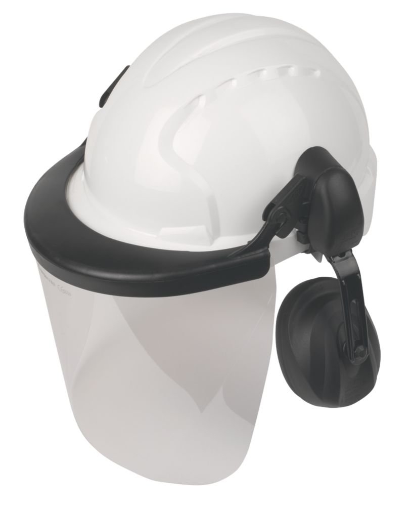 Image of JSP EVO3 Comfort Machinery Helmet with Ear Defenders & Visor 