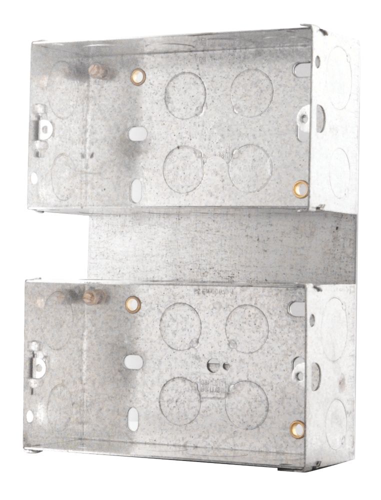Image of British General 2 x 2-Gang Surface Pattress Mounting Box 47mm 