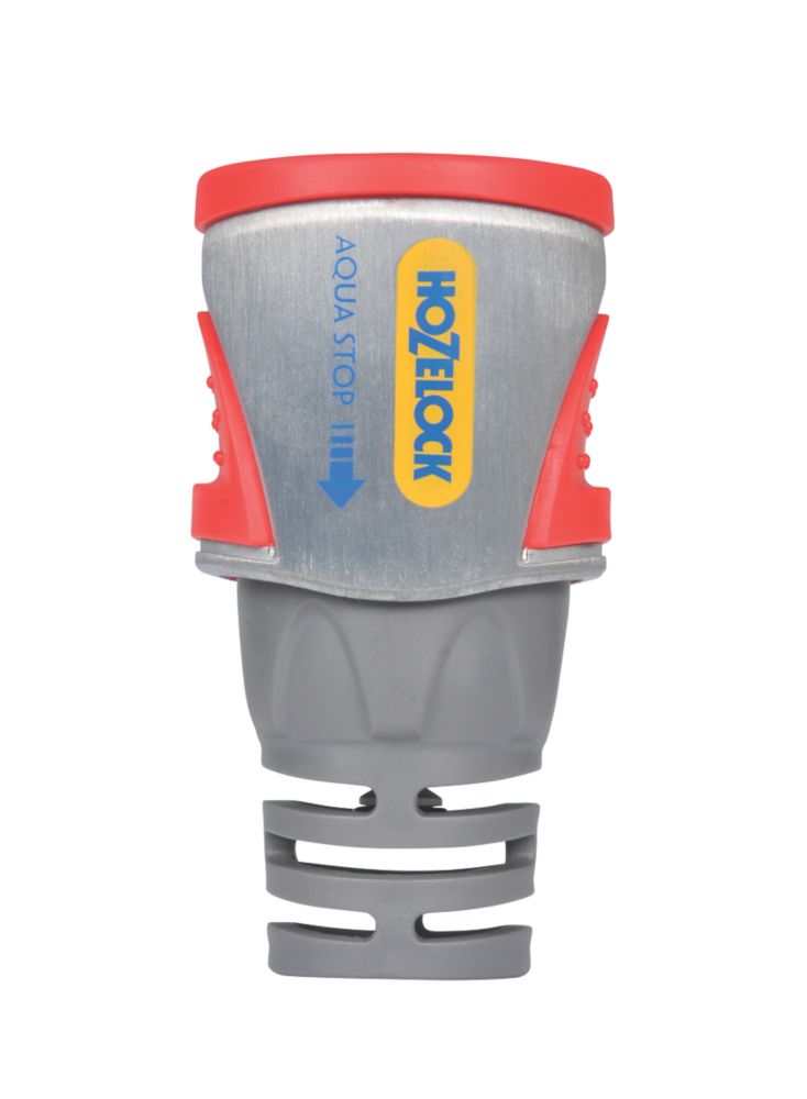 Image of Hozelock 12.5 & 15mm Single-End Female Metal Aquastop Hose End Connector 