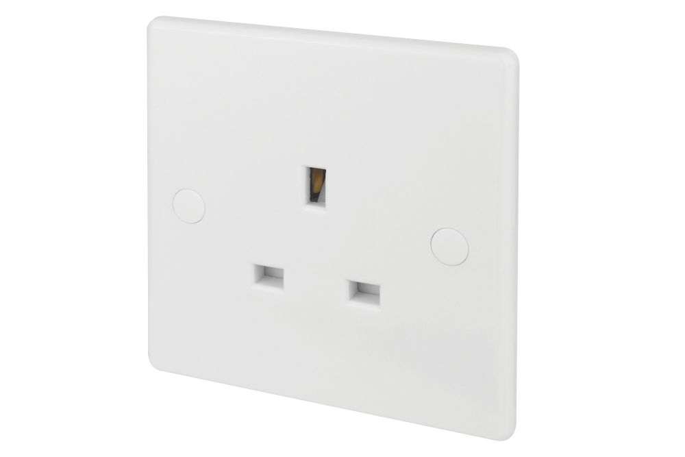 Image of Schneider Electric Ultimate Slimline 13A 1-Gang Unswitched Plug Socket White 