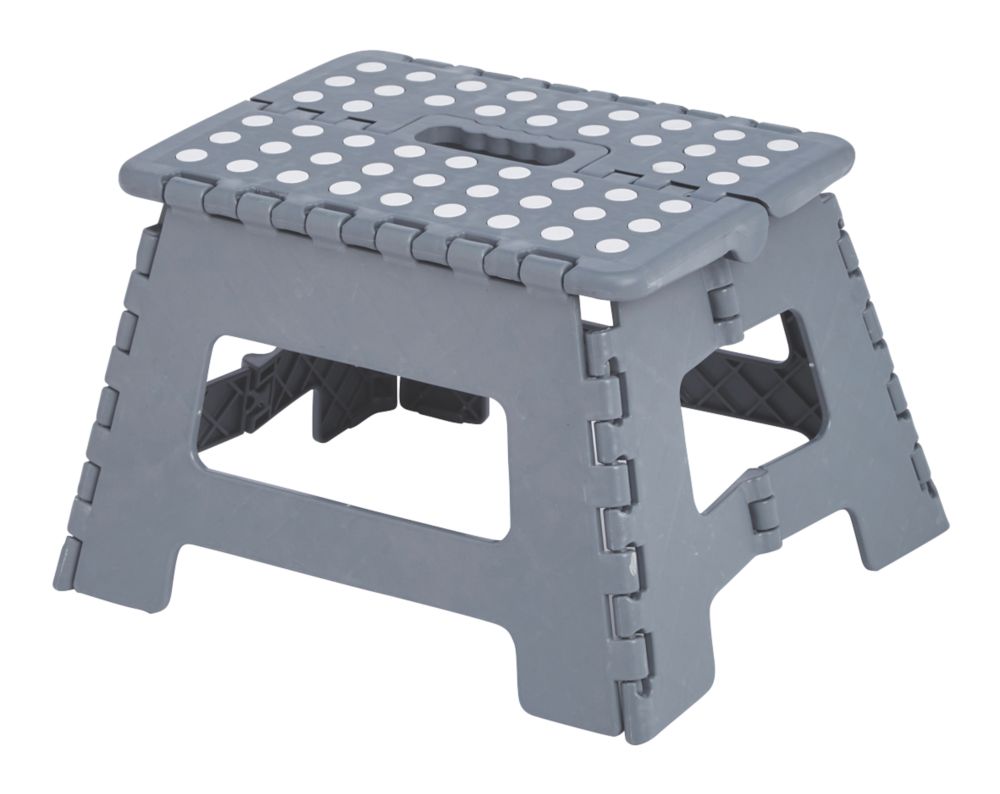 Image of Polypropylene 1-Step Folding Stool 220mm Grey 