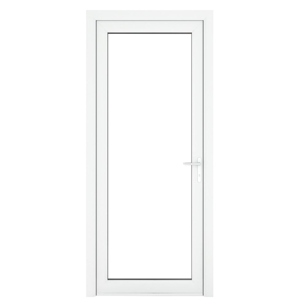 Image of Crystal Fully Glazed 1-Clear Light LH White uPVC Back Door 2090mm x 920mm 