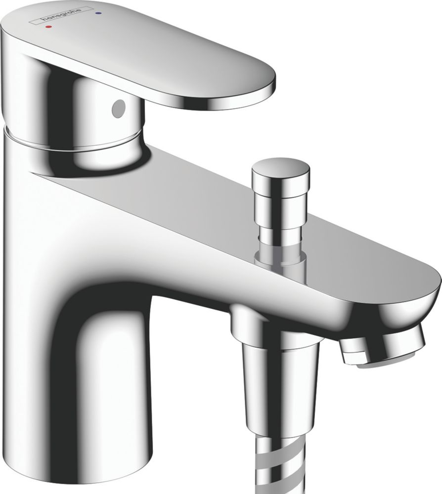 Image of Hansgrohe Vernis Blend Monotrou Deck-Mounted Bath and Shower Mixer with 2 Flow Rates Chrome 