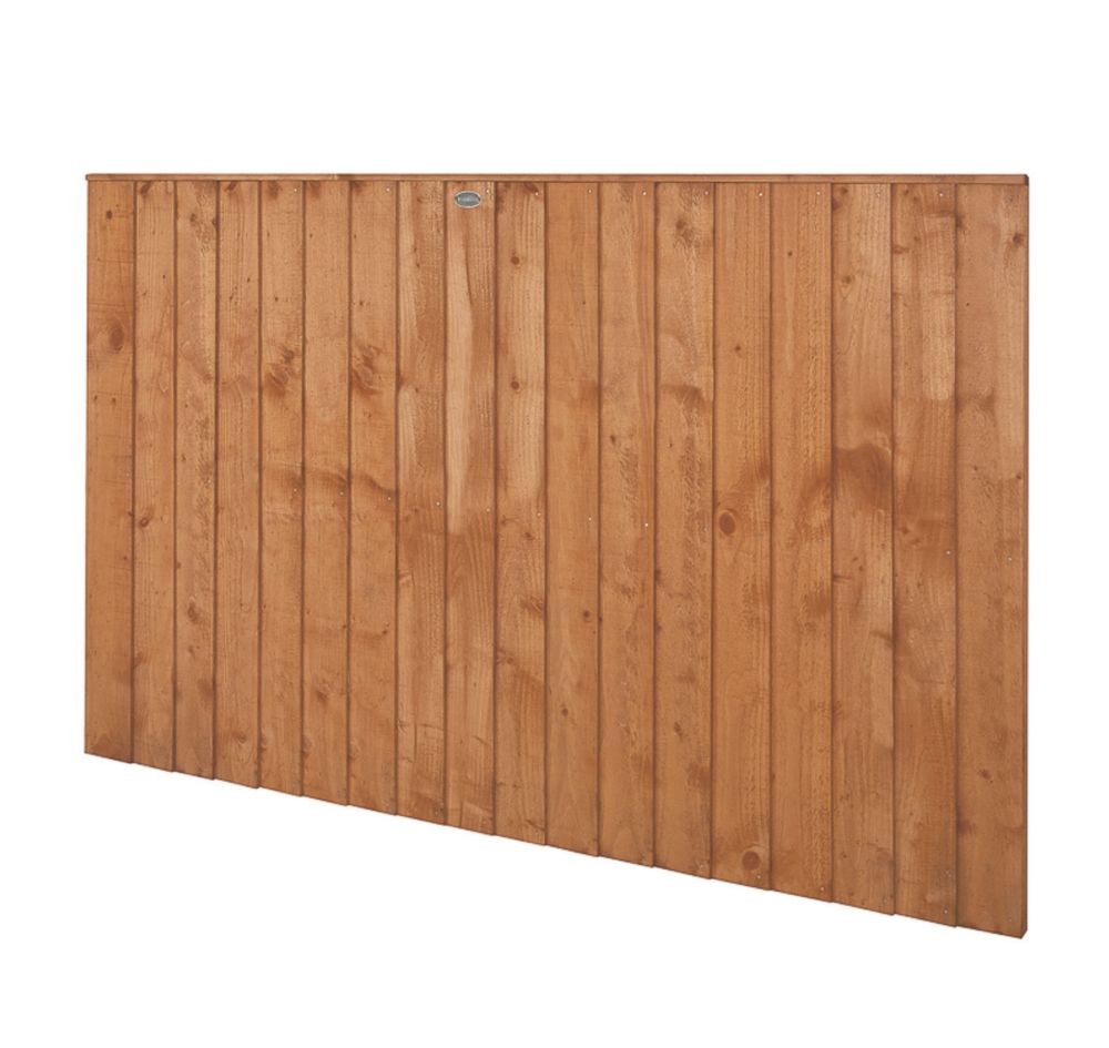 Image of Forest Vertical Board Closeboard Garden Fencing Panel Golden Brown 6' x 4' Pack of 3 