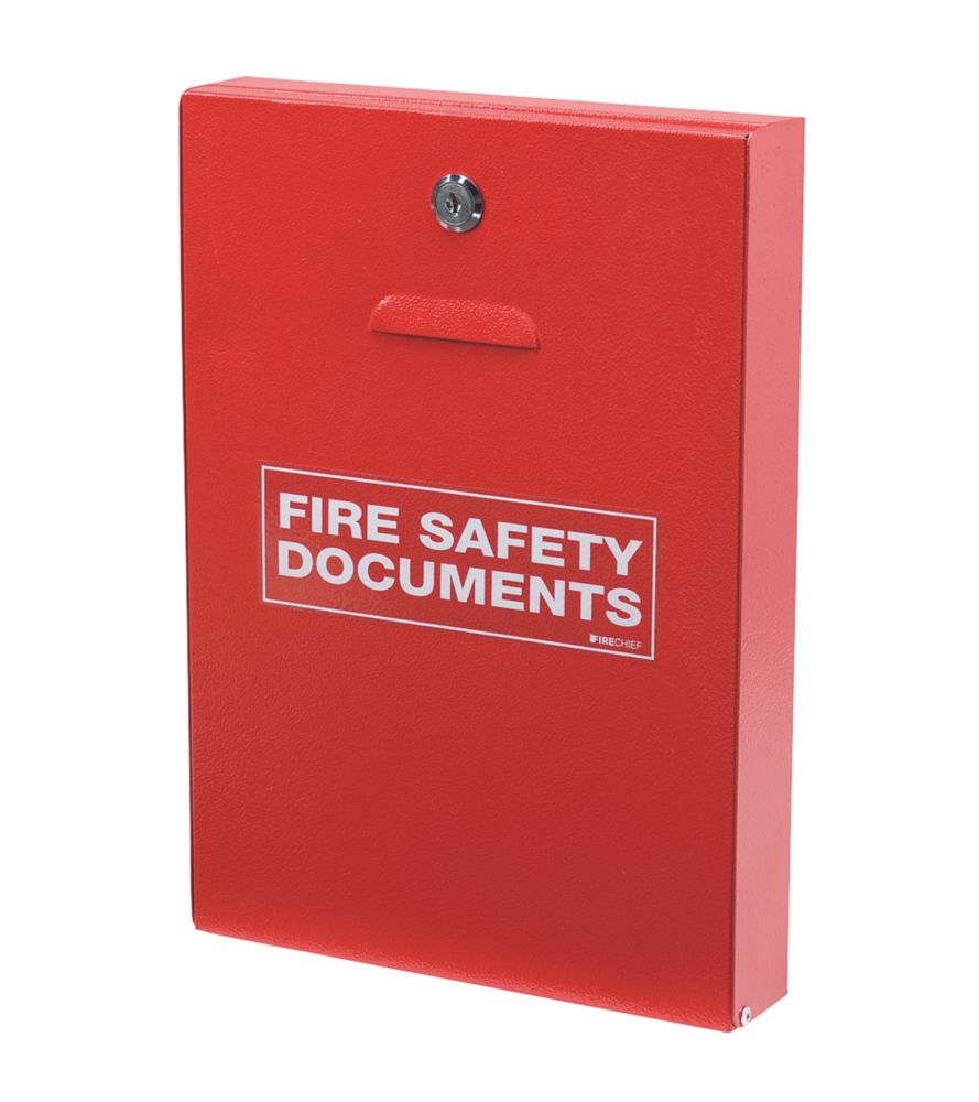 Image of Firechief Key Lock Fire Document Cabinet 252mm x 60mm x 350mm Red 