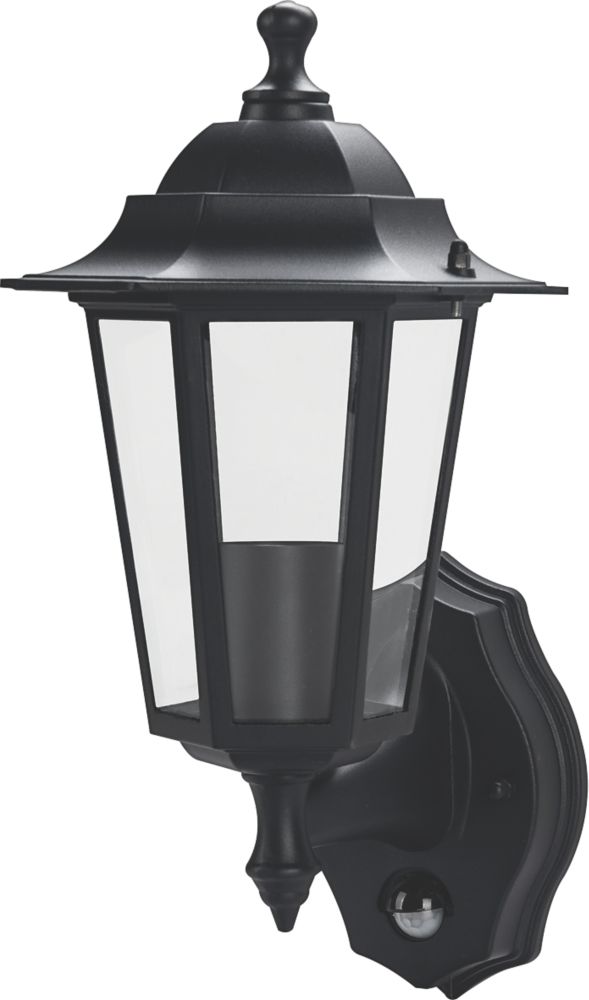 Image of Luceco Outdoor Coach Lantern With PIR Sensor Black 