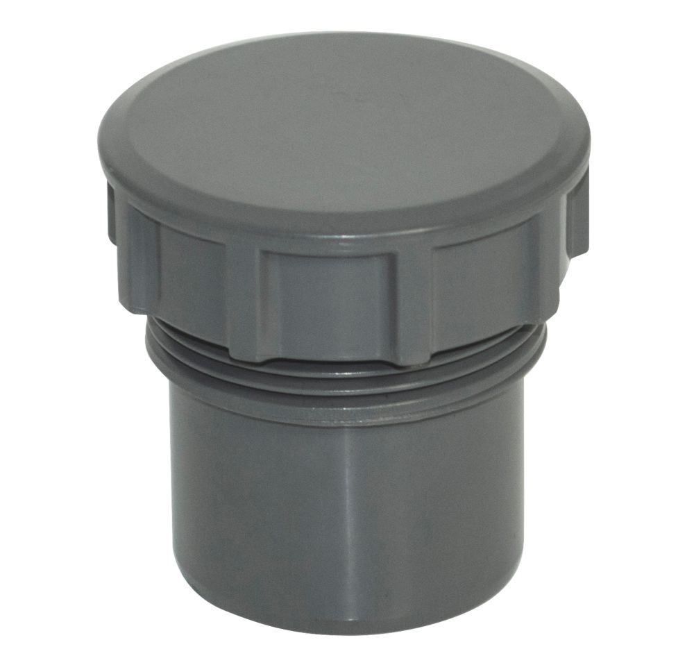 Image of FloPlast Solvent Weld Access Plug Anthracite Grey 32mm 5 Pack 