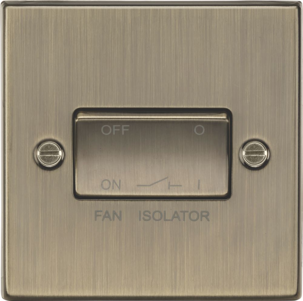 Image of Knightsbridge 10AX 1-Gang TP Fan Isolator Switch Antique Brass 