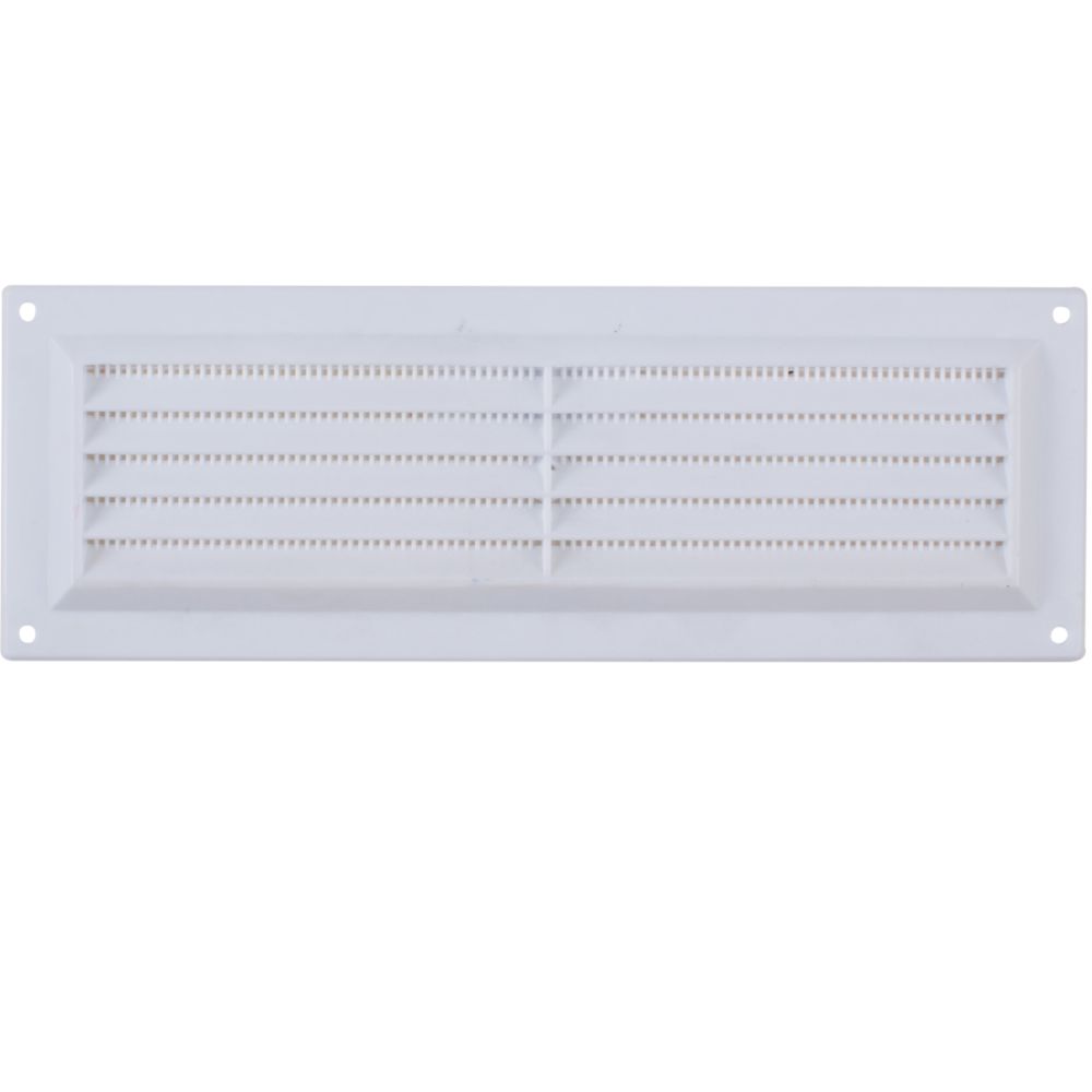 Image of Map Vent Fixed Louvre Vent with Flyscreen White 229mm x 76mm 