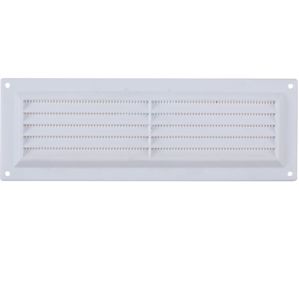 Image of Map Vent Fixed Louvre Vent with Flyscreen White 229mm x 76mm 