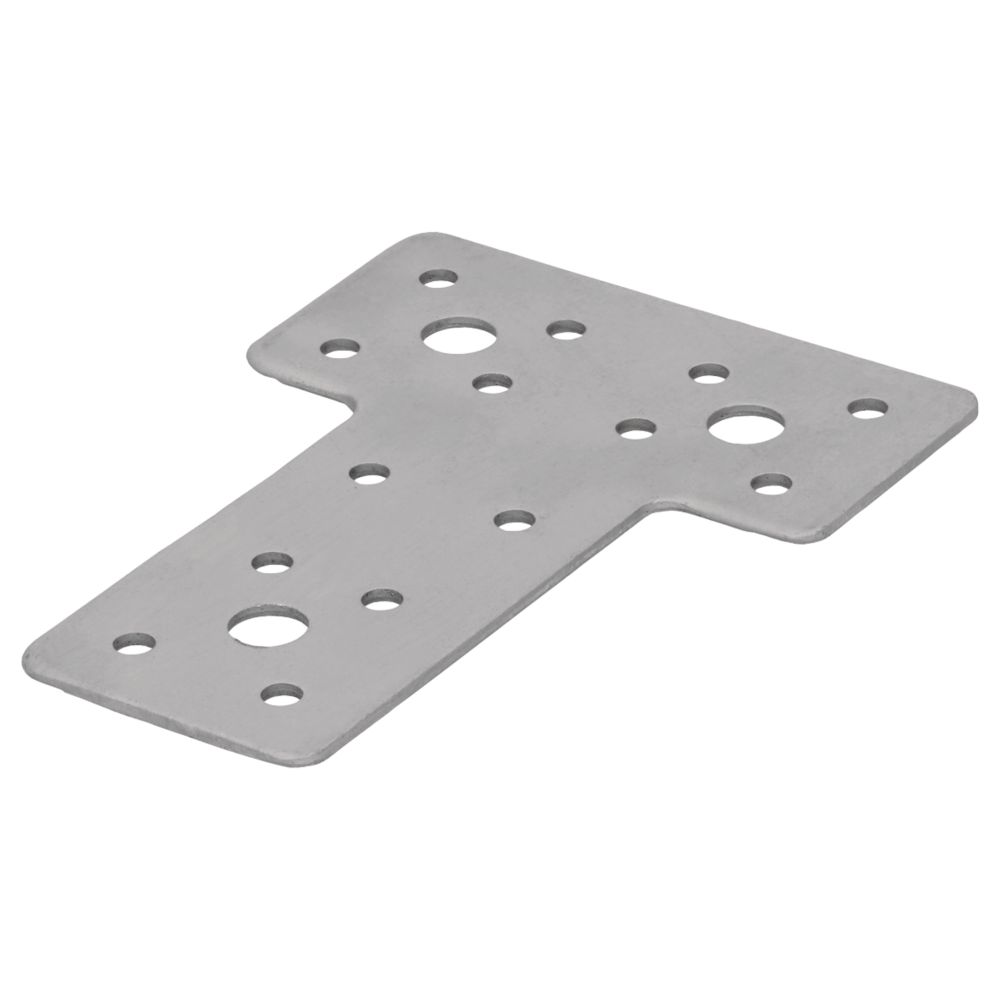 Image of Magnodur Nailing Plates T-Type Matt Steel 70mm x 40mm x 80mm 10 Pack 