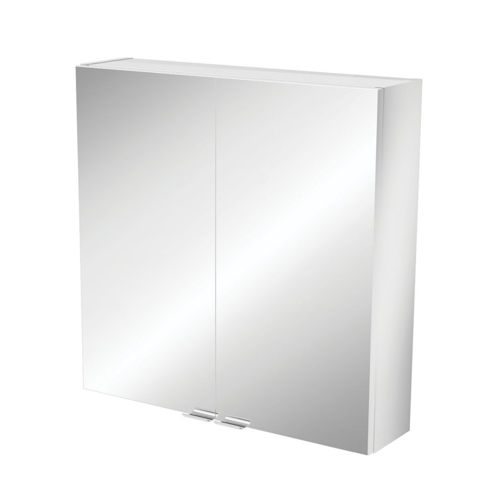 Image of Imandra Bathroom Mirror Cabinet Silver Gloss 600mm x 150mm x 600mm 