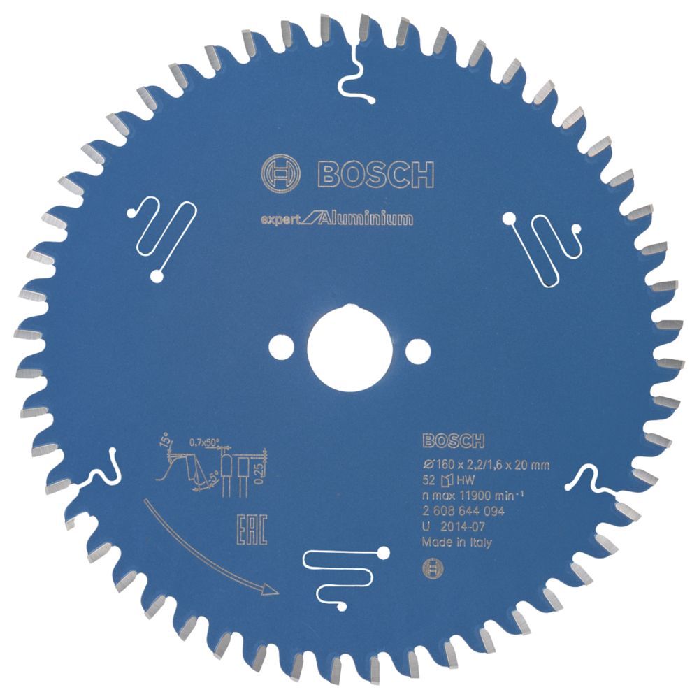 Image of Bosch Expert Aluminium Circular Saw Blade 160mm x 20mm 52T 