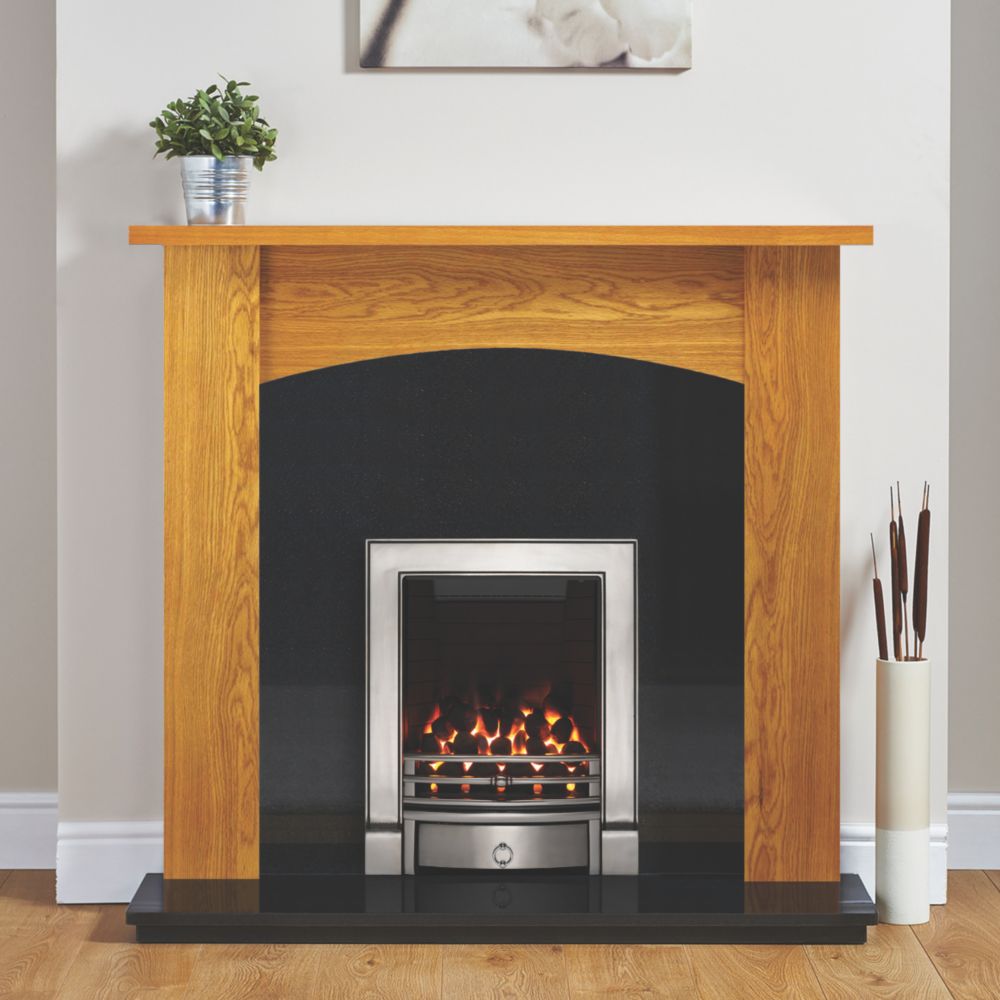 Image of Focal Point Soho Chrome Rotary Control Inset Gas Full Depth Fire 485mm x 180mm x 596mm 
