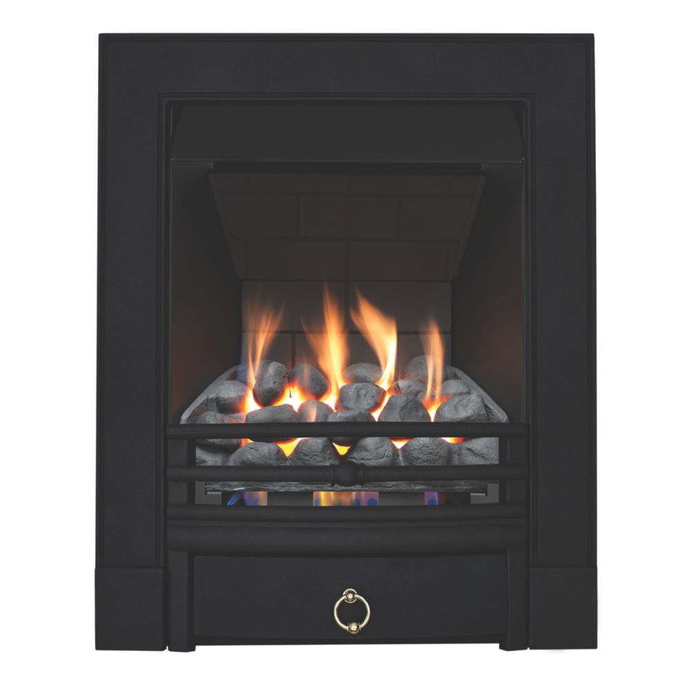 Image of Focal Point Soho Black Rotary Control Inset Gas Multiflue Fire 485mm x 108mm x 596mm 