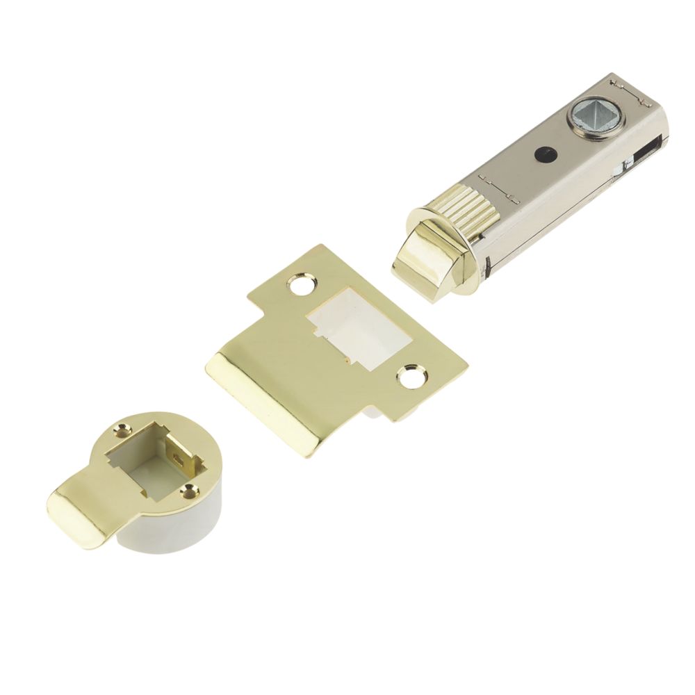 Image of Union Polished Brass Tubular Mortice Latch 73mm Case - 57mm Backset 