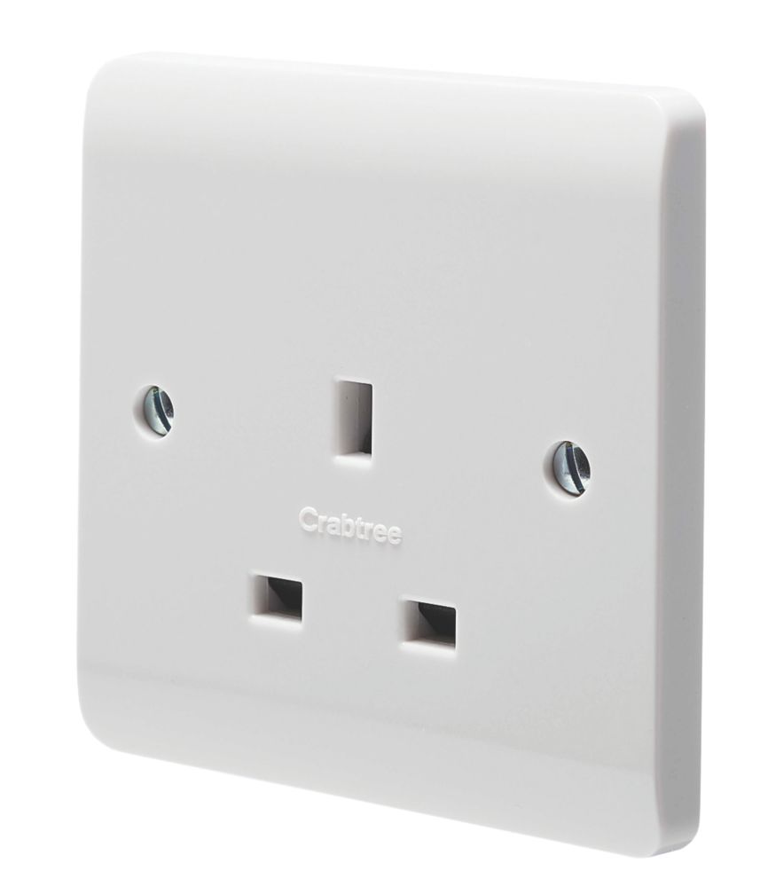 Image of Crabtree Instinct 13A 1-Gang Unswitched Socket White 