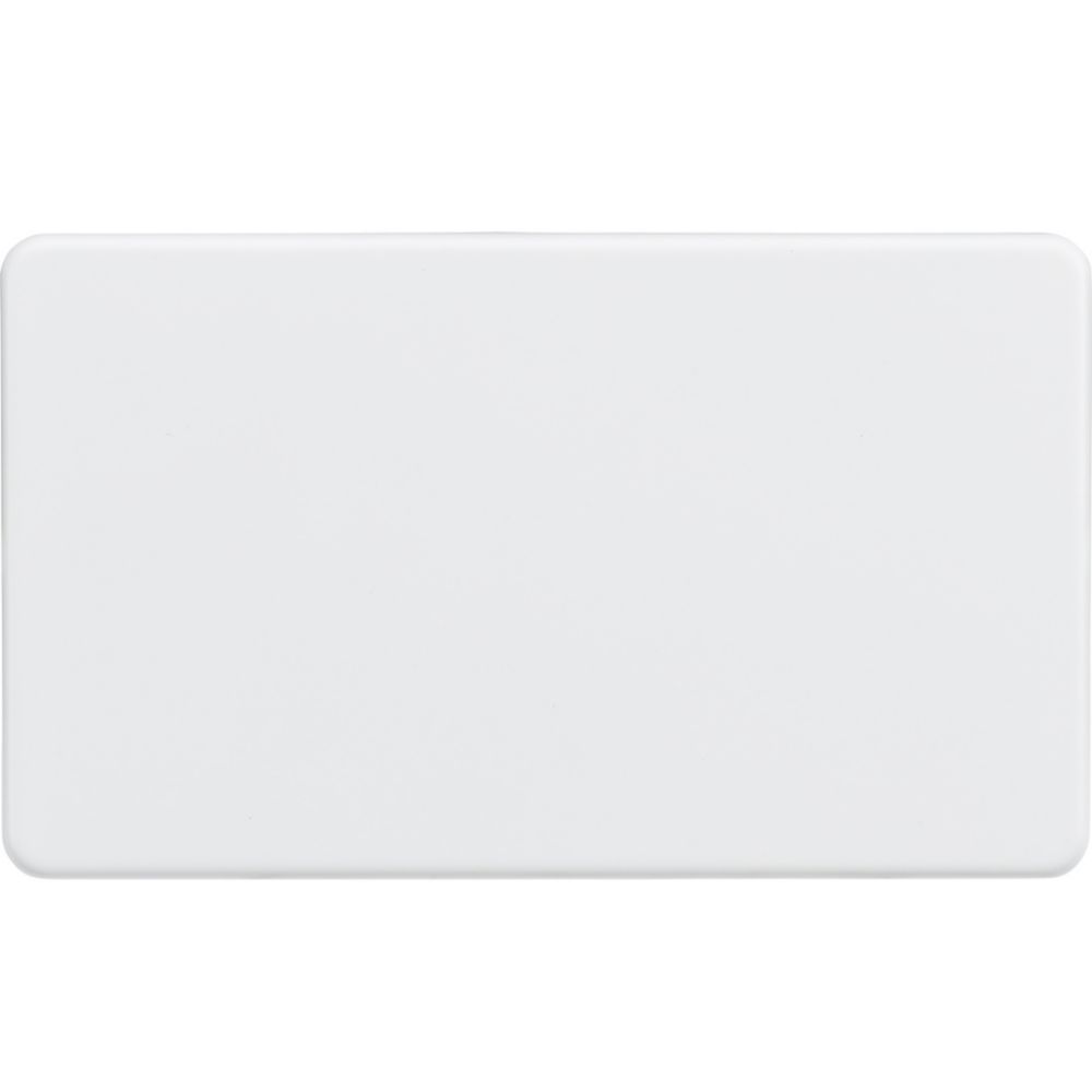 Image of Knightsbridge 2-Gang Blanking Plate Matt White 