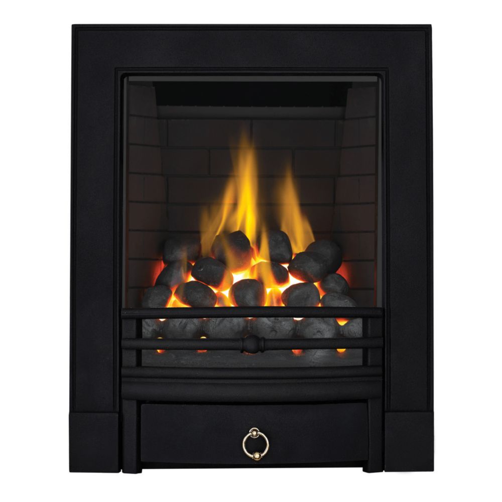 Image of Focal Point Soho Black Rotary Control Inset Gas Full Depth Fire 485mm x 180mm x 596mm 