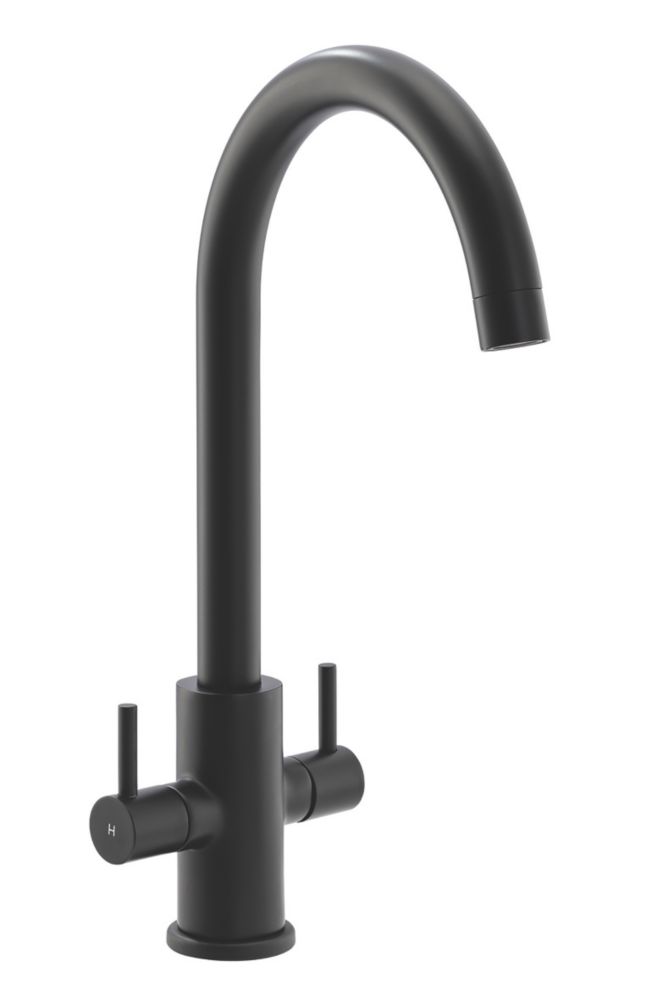 Image of Streame by Abode Marido Swan Dual Lever Mono Mixer Matt Black 
