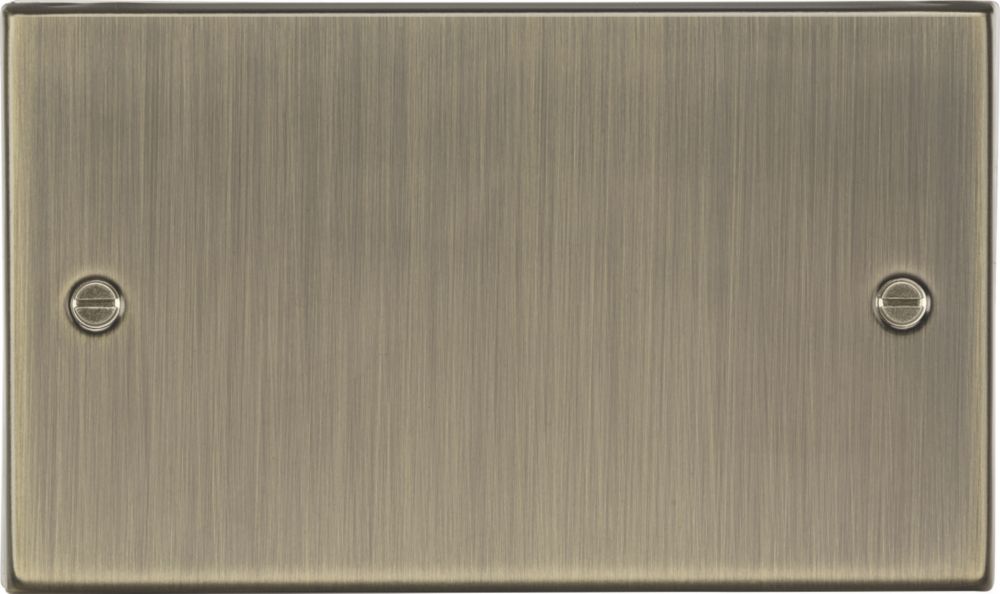 Image of Knightsbridge 2-Gang Blanking Plate Antique Brass 