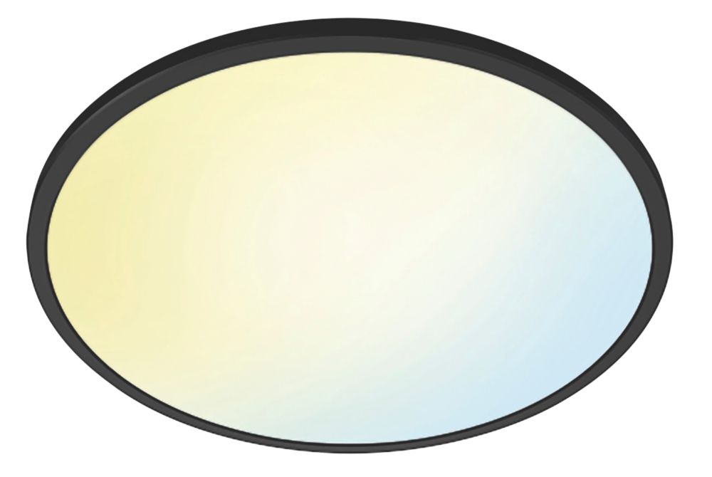 Image of WiZ SuperSlim LED Wi-Fi Ceiling Light Black 22W 2450lm 