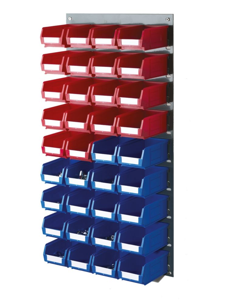 Image of TP2 36 PC Medium Bin Storage Kit Red / Blue 