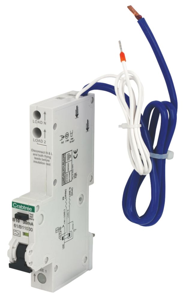 Image of Crabtree Starbreaker 10A 30mA SP Type B RCBO 