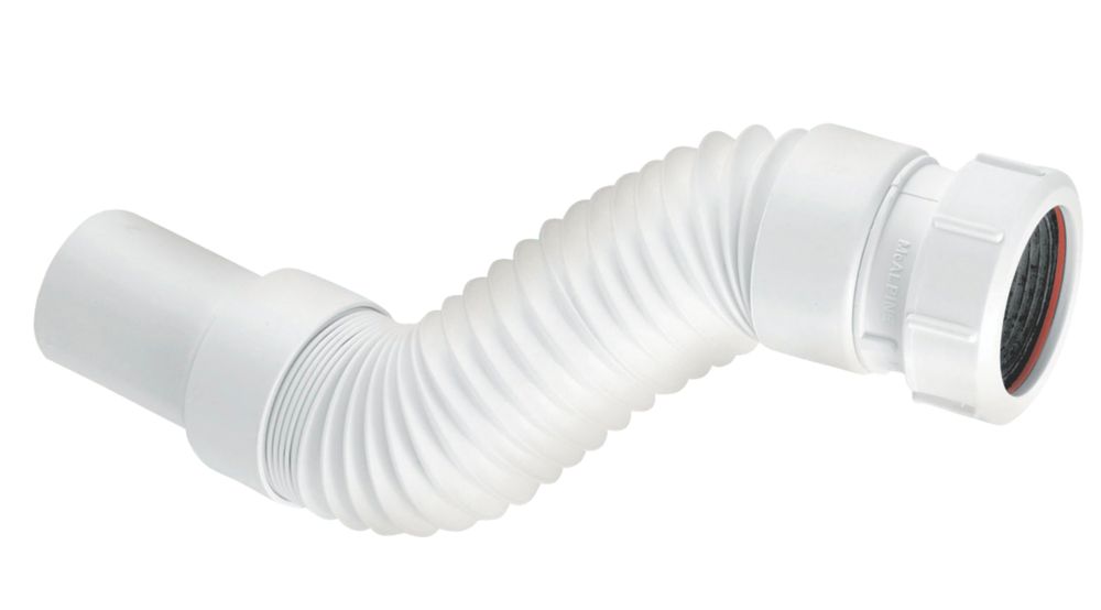 Image of McAlpine Flexcon5 Flexible Waste Pipe Fitting White 32mm x 165-210mm 