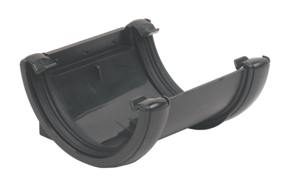 Image of FloPlast Cast Iron Effect Half Round Union Bracket Black 112mm 
