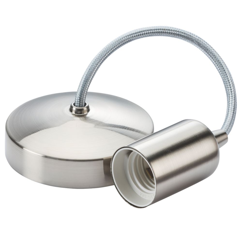 Image of Knightsbridge Contemporary Pendant Brushed Chrome 
