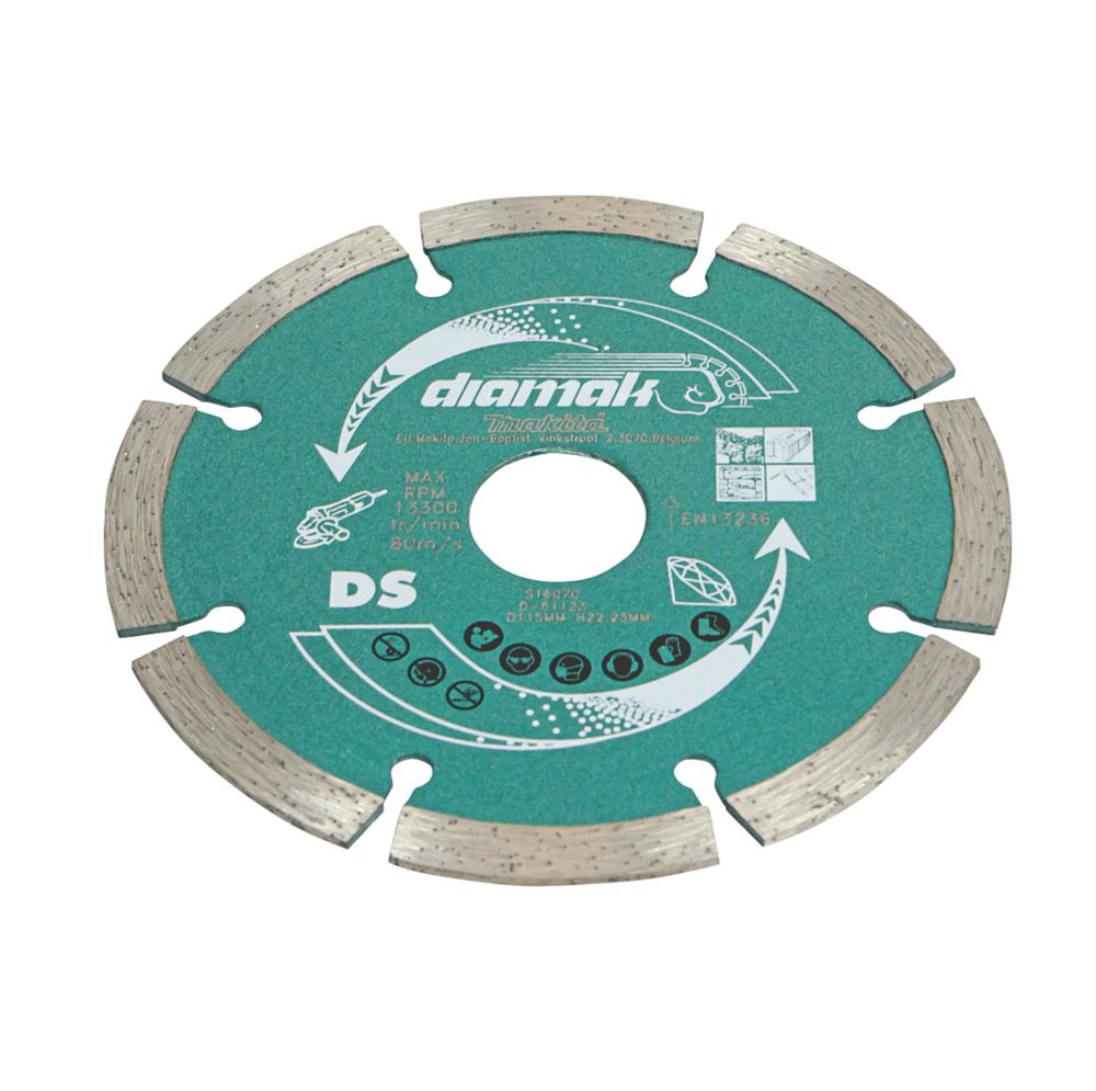 Image of Makita D-61123 Masonry Segmented Diamond Blade 115mm x 22.23mm 