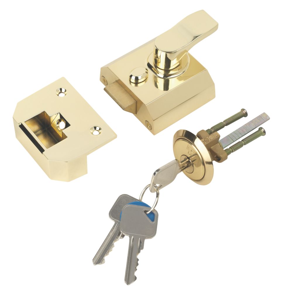 Image of Smith & Locke Fire Rated Traditional Night Latch Electro Brass 40mm Backset 