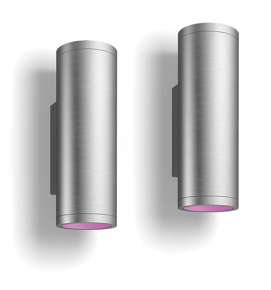Image of Philips Hue Appear Outdoor LED Smart Up/Down Wall Light Inox 8W 1180lm 2 Pack 
