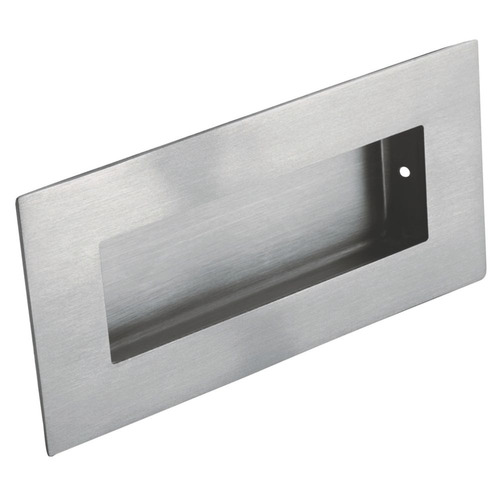 Image of Eurospec Rectangular Flush Pull Handle 102mm Satin Stainless Steel 