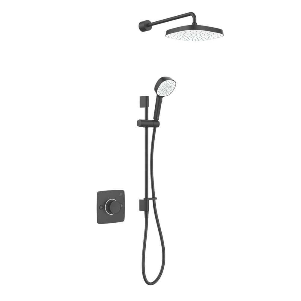 Image of Mira Evoco Rear-Fed Concealed Matt Black Thermostatic Built-In Mixer Shower 