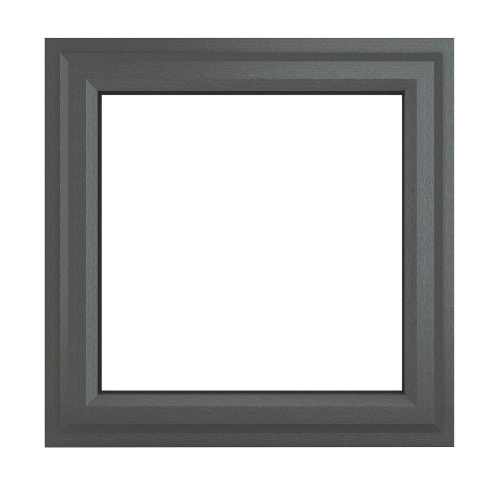 Image of Crystal Top Opening Clear Double-Glazed Casement Anthracite on White uPVC Window 610mm x 610mm 