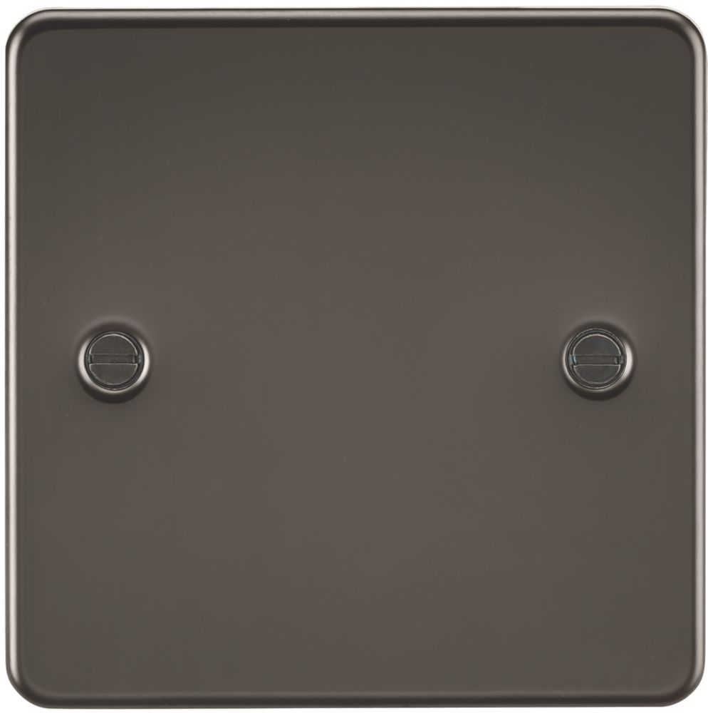 Image of Knightsbridge 1-Gang Blanking Plate Gunmetal 