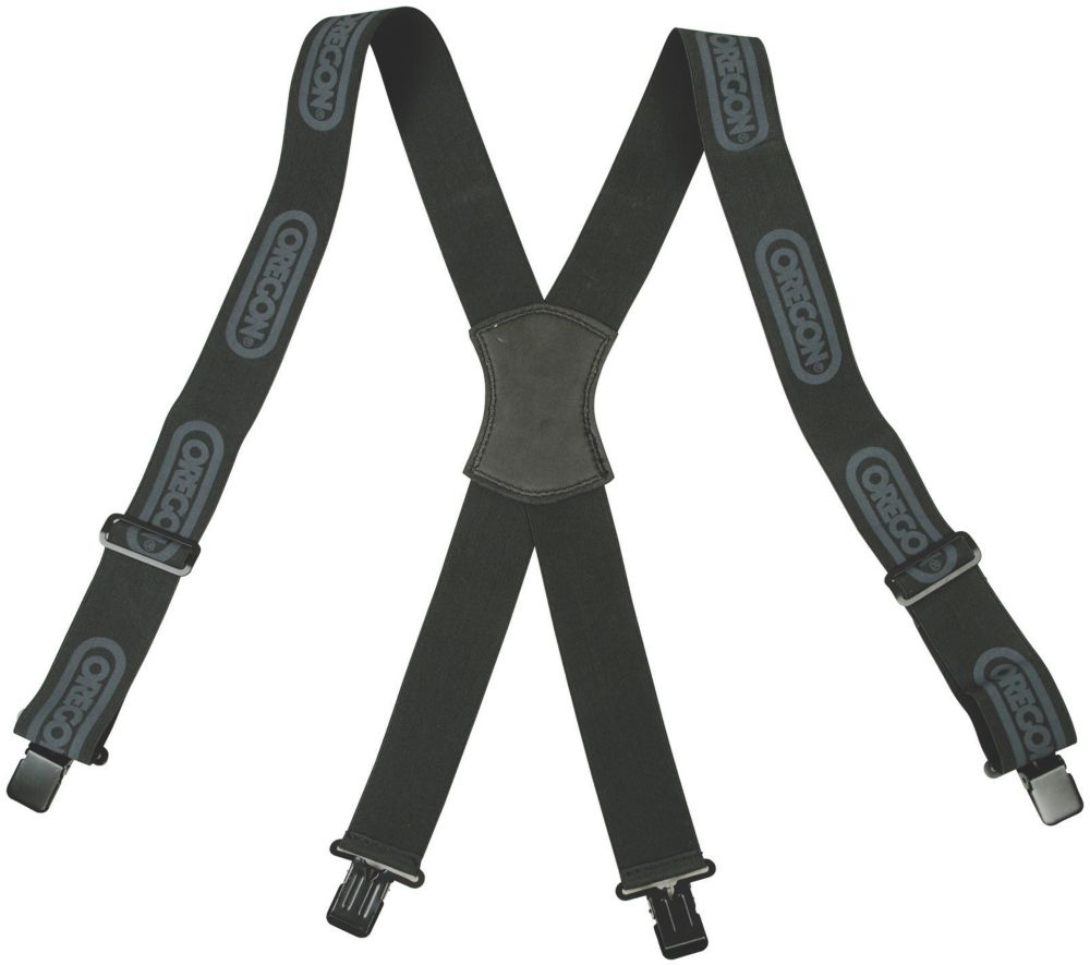 Image of Oregon Logger Trouser Braces Black Metal Clip Attachment 