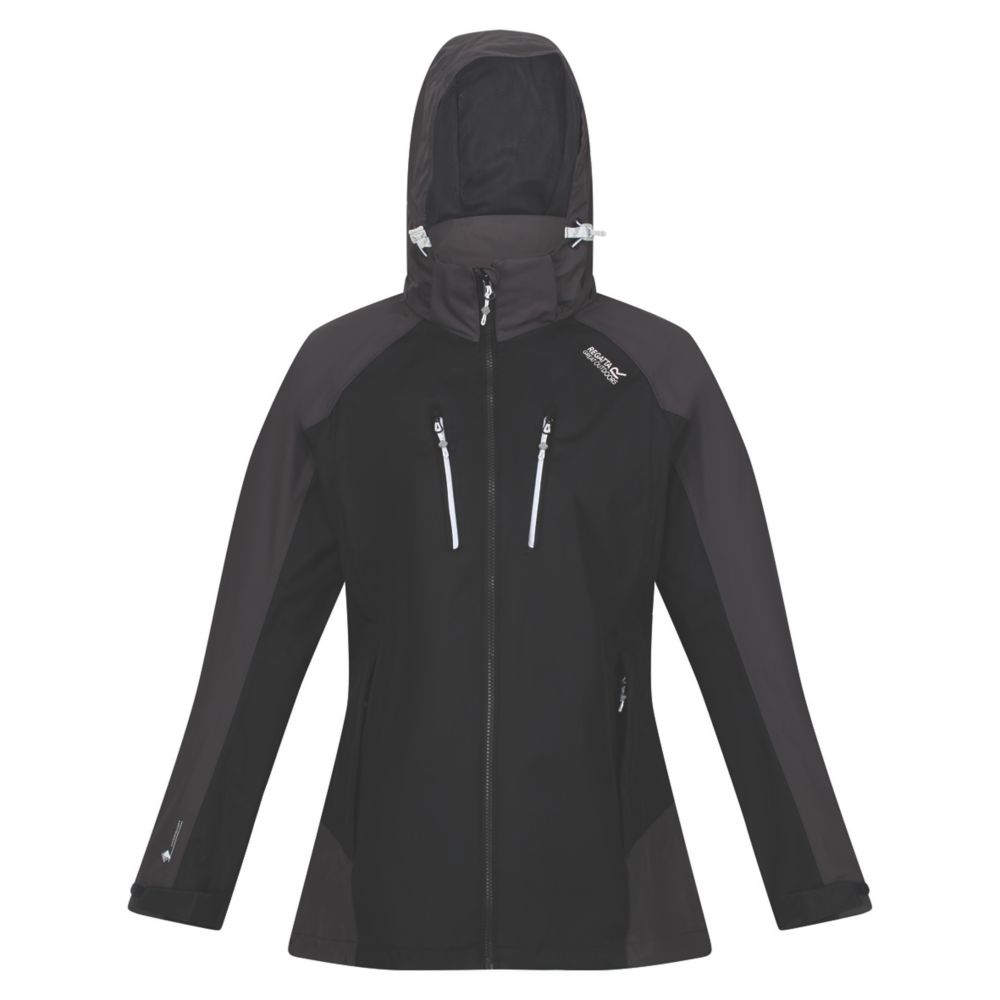 Image of Regatta Calderdale IV Womens Waterproof Jacket Black/Ash Size 8 