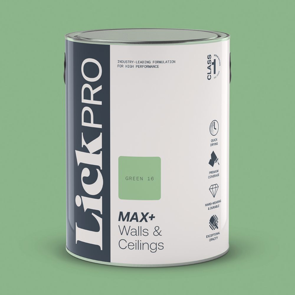 Image of LickPro Eggshell Green 16 Emulsion Paint 5Ltr 