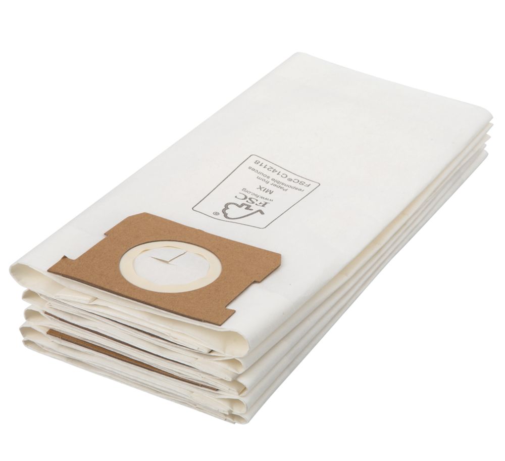 Image of Titan 30Ltr Dry Vacuum Cleaner Dust Bags 5 Pack 