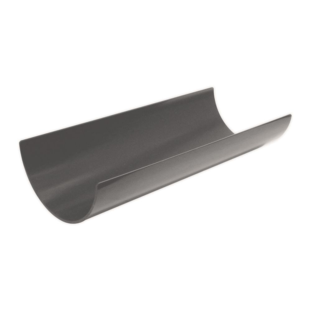 Image of FloPlast RG3AG Half Round Gutter Anthracite Grey 112mm x 3m 6 Pack 