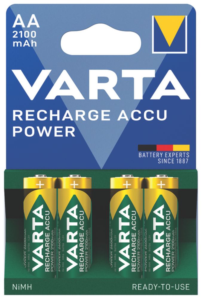 Image of Varta Ready2Use Rechargeable AA Batteries 4 Pack 