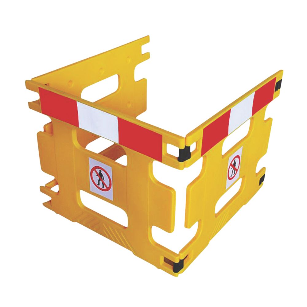 Image of Addgards Handigard 3-Panel Barrier Yellow w/Red & White Stripe 970mm 