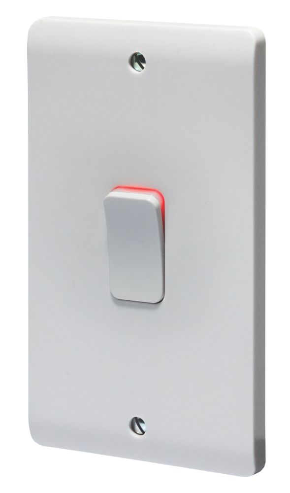 Image of Crabtree Instinct 50A 2-Gang DP Control Switch White with LED 