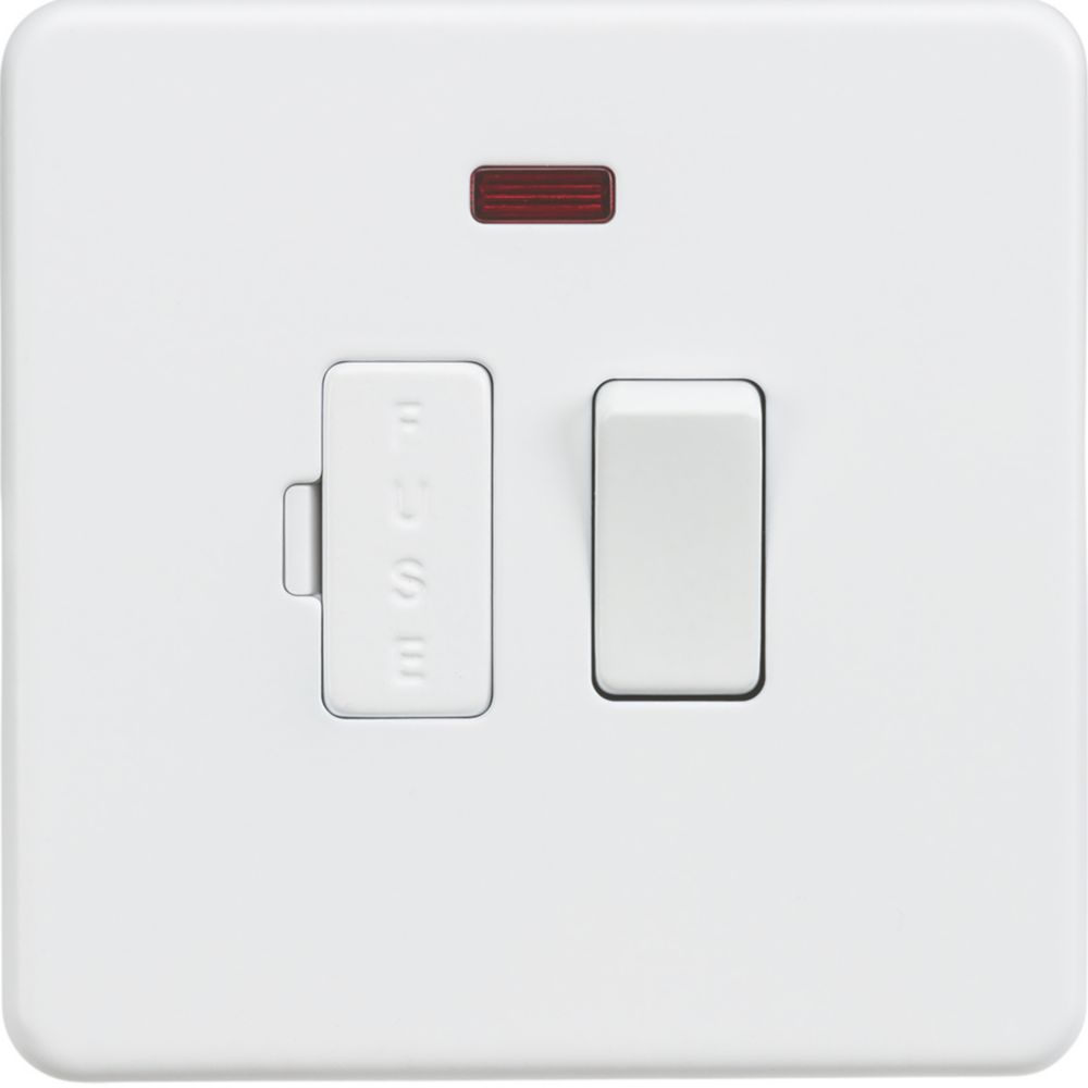 Image of Knightsbridge 13A Switched Fused Spur with LED Matt White 